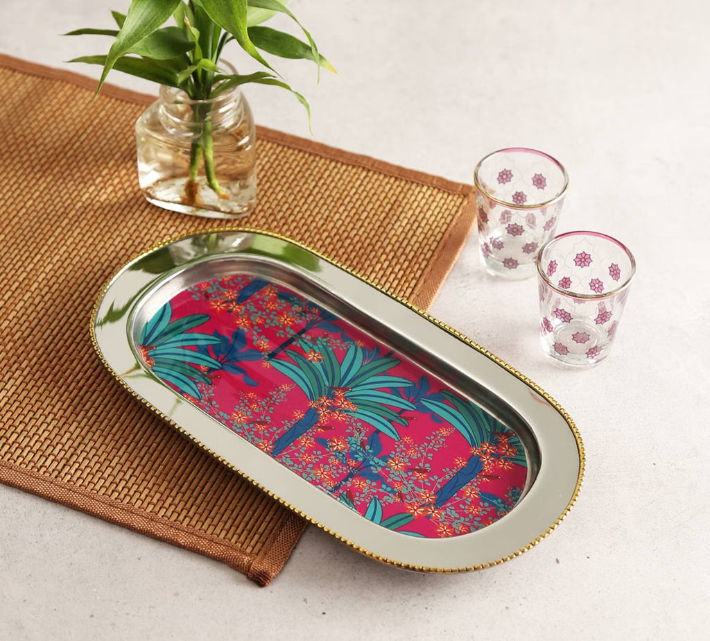 Royal Palms Steel Serving Tray